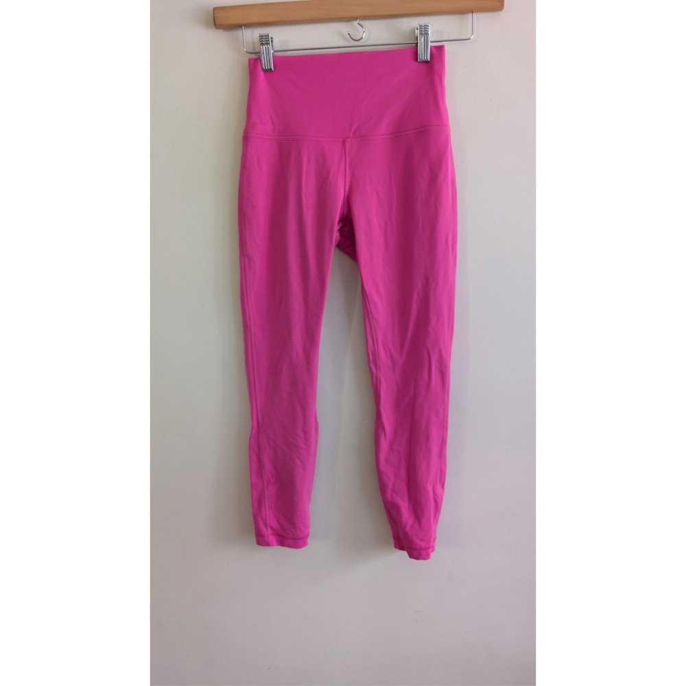 Lululemon Align High Rise Crop 25" Double‎ Lined Nulu Size 6 Sonic Pink W5CTCS